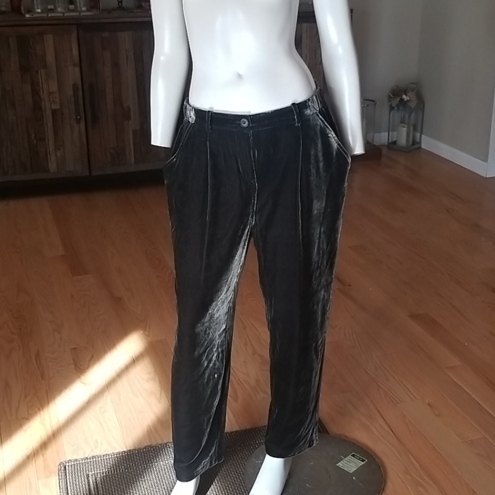 Poetry cropped silk blend velvet trousers